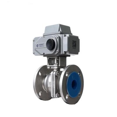 China DN15 - DN250 SS Mounting Pad Ball Valve Electric 2 PC Flanged Full Bore Ball Valve for sale