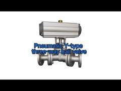 Pneumatic Y-type three-way ball valve