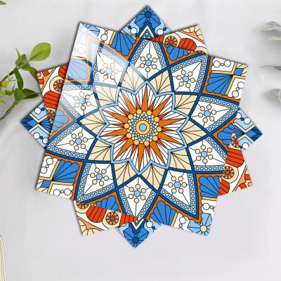 China Mandala Style Crystal Hard Self Adhesive Removable Wallpaper Self Adhesive Waterproof Removable Colorful Home Decor Kitchen Sticker Tile Film Wall Stickers for sale