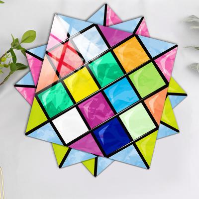 China 15models Self Adhesive Waterproof Home Decor Crystal Hard Film Tile Removable Mosaic Sticker Flat Peel and Stick Removable Wall Stickers for sale