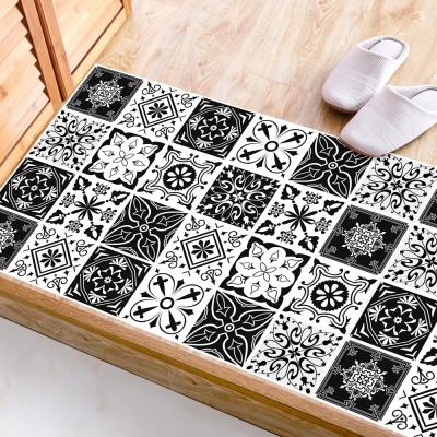 China Matte Film Tile Sticker Room Home Decor Classic 50*100cm Black And White Self Adhesive Waterproof Removable Wall Stickers PVC Self Adhesive Removable Wallpaper for sale