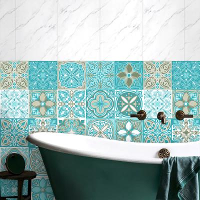 China Small Film Strip Tiles Sticker Home Room Decoration Self-adhesive Blue Bright Colorful Waterproof Removable Wall Stickers Self-adhesive PVC Self-adhesive Removable Wallpaper for sale