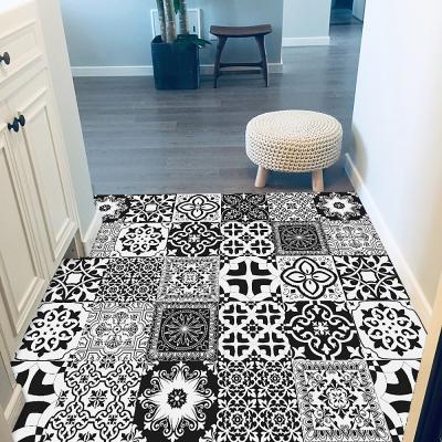 China Non-slip Home Decoration DIY Small Strip Sticker 10*50/15*75/20*100cm Black And White Waterproof And Wear-resistant Removable Tile Peel And Stick Wall Stickers for sale