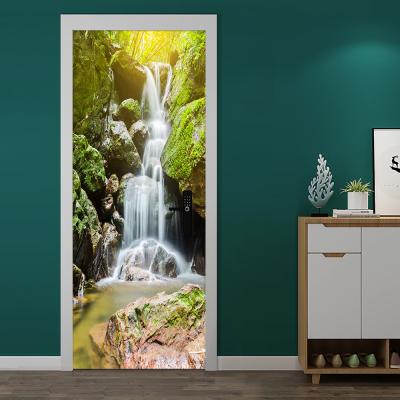 China 2pcs/set Landscape Art Mural Door Stickers Home Decor Removable Waterproof and Wear-resistant Non-slip DIY Peel and Stick Self-adhesive and Waterproof Removable Wallpaper Poster for sale