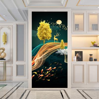 China 2pcs/set Abstract 2pcs/set Removable Waterproof And Wear-resistant Non-slip Art Mural Door Stickers Home Decor DIY Peel And Stick Self-adhesive And Waterproof Removable Wallpaper Poster for sale