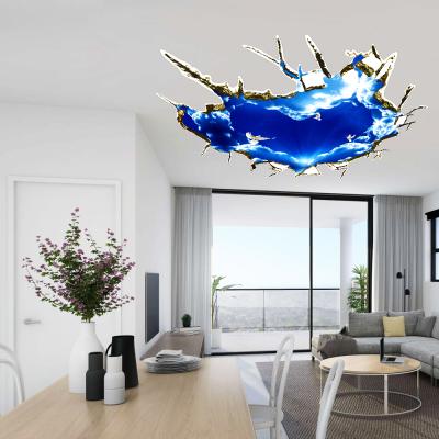 China 3D Effect Self Adhesive Waterproof Removable Sky Clouds Sun Wall Stickers Living Room Home Decoration Self Adhesive Waterproof Removable Mural Wallpaper for sale