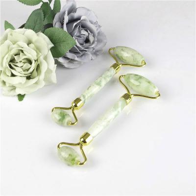 China Portable/Cool/Comfortable Anti-Aging Natural Double Rollers/Mini Rollers Nephrite Beauty Peel Massage Jade Face Roller Green Xiuyan Facial Massage for sale