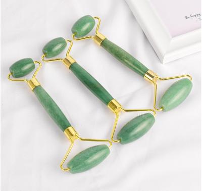 China Double rollers/natural green royal jade roller massager set portable/cool/comfortable custom box for sale