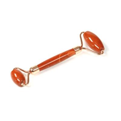 China Double rollers/portable/cool/comfortable red jasper jade roller for face for sale