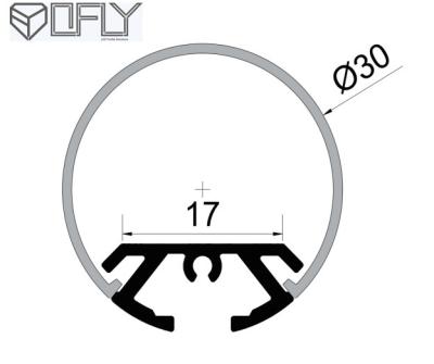 China Suspended Aluminum LED Strip Extrusions Anodized 30mm Round 270 Degree Te koop