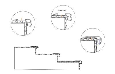 China Aluminium Alloy Stair Nosing LED Profile Extrusion Anodized For Strip Lights for sale