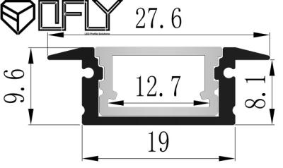 China Linear Light Recessed Waterproof LED Profile 3m 2m 1m Waterproof 27.5*9.6mm for sale