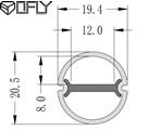 China Diameter 20mm LED Profile Round Suspended Waterproof Linear Light Lens for sale