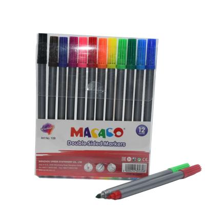 China Macaco 12/14colors Art Paint Colorful Non Toxic Dual Colors School Smart Washable Water Color Pen Side Student for sale