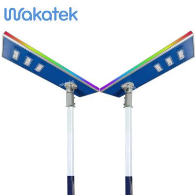 China ROUTE WAKATEK Integrated Decorative Solar Led Street Light Lithium Battery All In One With RGB for sale