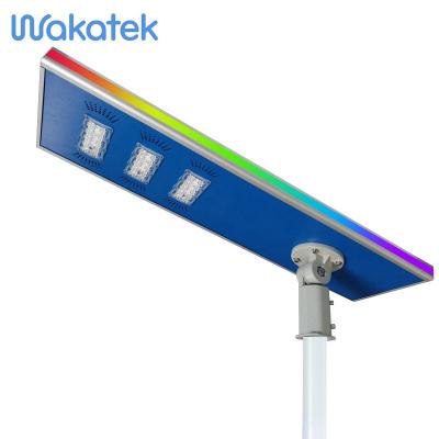 China ROAD WAKATEK 300 solar led street light solar panel smart lighting high lumens street light all in one outdoor led solar street light for sale