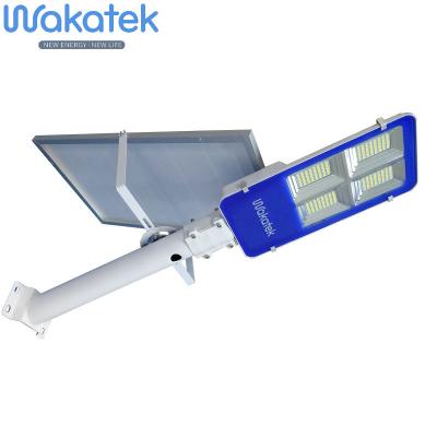 China WAKATEK High Lumen Waterproof Integrated Garden Street Light Induction Motion Sensor Outdoor Road Led Solar Garden Street Light for sale