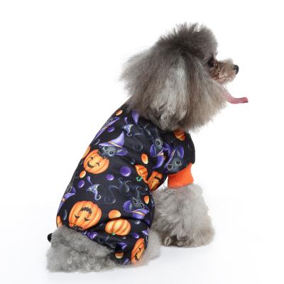 China Sustainable Halloween Pet Pajamas Special Festival Pet Outfits Pumpkin Dressing Up Halloween Christmas Pet Pajamas for sale