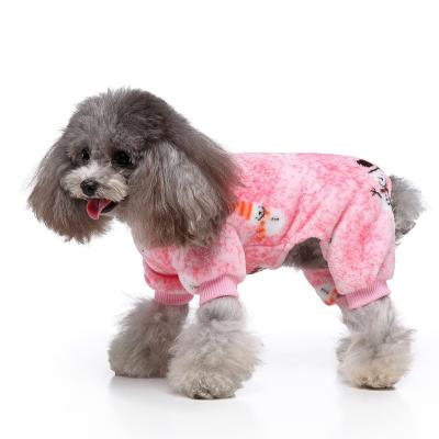 China Viable Christmas Direct Factory Supply Dog Pajamas Pink Snowman Christmas Sweaters Costume For Dogs for sale