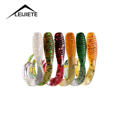 China Outdoor Activities Fishing RE015 High Elasticity 4cm Plastic T-tail Lures Colorful Soft Plastic Lure High Elasticity 4cm Lure for sale