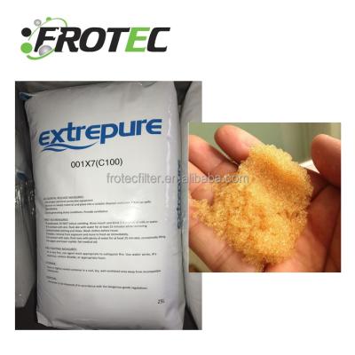 China Soften Strong Acid Water Ion Exchange Resin Extrepure 001x7 Cation Softener Resin Filter Price for sale