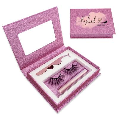 China High Quality Easy To Use Customized Eyelash Packaging Magnetic Eyelashes With Eyeliner Handmade Magnetic False Eyelashes for sale