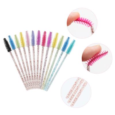 China Eyelash Extension Brush Water Resistant Lashes Clear Crystal Brush Lash Brush Eyelash Wands Sweeps Solid Handle Bendable Disposable Mascara Wand for sale