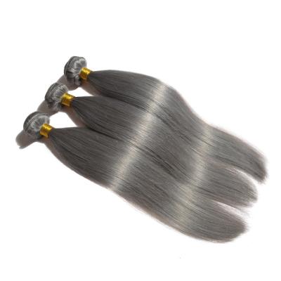 China Wholesale New Product Cheap 100% Brazilian Gray Silky Straight Wave Hair Weaving For Braiding for sale