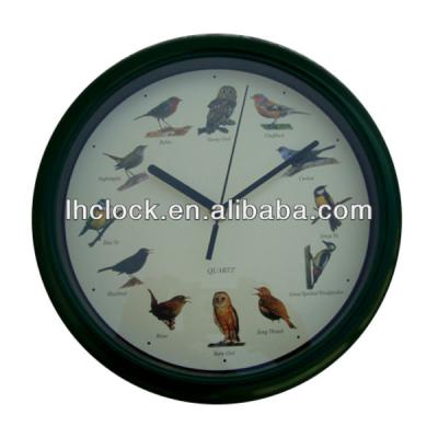 China Bird Song Plastic Wall Clock for sale