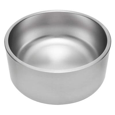 China PURPLESEVEN Double Wall Dog Cat Pet Feeding Bowls High Quality Viable Dog 8 Cup Stainless Steel 64oz Bowl With Non Slip Rubber Base for sale