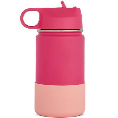 China PURPLESEVEN PORTABLE Wide Mouth 12oz Double Wall Vacuum Insulated Stainless Steel Kids Water Flask Thermos Sports Bottle With Straw Lid for sale