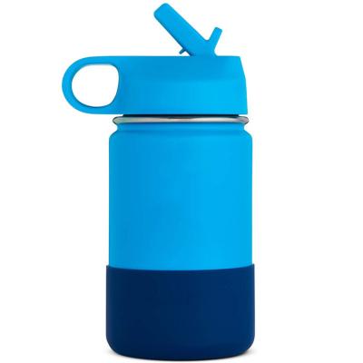 China PURPLESEVEN PORTABLE 12 oz Double Wall Vacuum Wide Mouth Insulated Stainless Steel Kids Water Flask Thermos Water Bottle With Straw Lid for sale