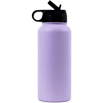 China PURPLESEVEN SUSTAINABLE 32 oz Double Wall Vacuum Wide Mouth Insulated Stainless Steel Sports Water Flask Thermos Water Bottle With Straw Lid for sale