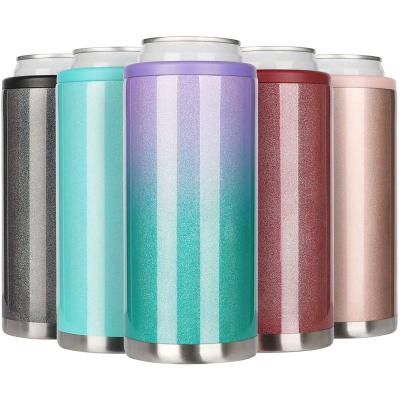 China PURPLESEVEN Sustainable 12 Ounce Vacuum Insulated Stainless Steel Thermos Can Coolers Metal Can Double Walled Lean Rack Box Cooler for sale