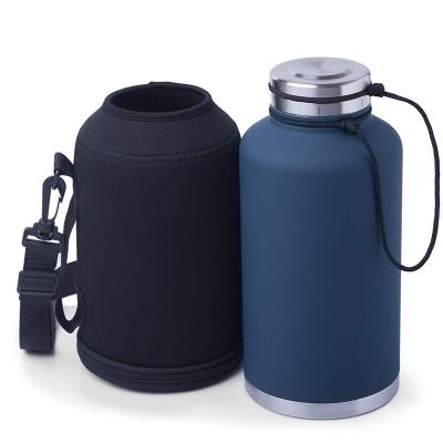 China PURPLESEVEN Factory Wholesale PORTABLE 64oz Double Wall Vacuum Insulated Stainless Steel Water Jug Beer Keg Thermos Beer Shaker for sale