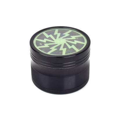 China High Quality Minimalist Design High Quality Lightning Smoke Taboo Zinc Alloy Large Grinder 63mm for sale