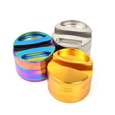 China Wholesale New Minimalist Design 4 Layer 75mm Smoke Zinc Alloy High Quality Grinder for sale