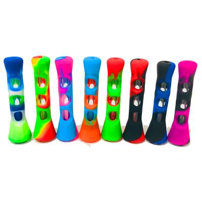 China Unique Portable Fashion 3.4 Inch Pipe Horn Shape Cigarette Silicone Hand Pipe High Quality Device for sale