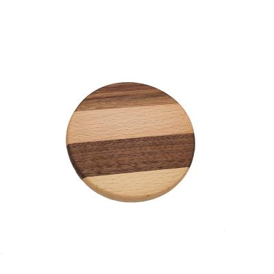 China Sustainable Table Decor Beech Black Walnut Wood Round Insulated Square Shape Wooden Tea Cup Coaster For Drinks for sale