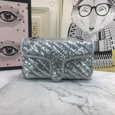 China Fashion Sequin Designer Bags Women Shoulder Bags Silver Buckle Mini Size 22*13*6cm 446744 for sale