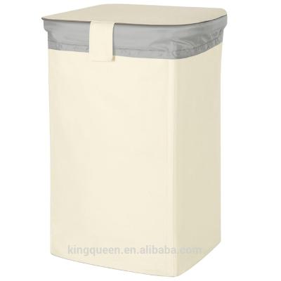 China 2020 Promising Custom Fashion 50L Collapsible Foldable Laundry Hamper With Aluminum Handles for sale