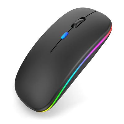 China Mini Wireless Mouse USB Rechargeable Bluetooth-compatible Mouse Silent Ergonomic Mouse RGB with Backlight for Laptop PC for sale