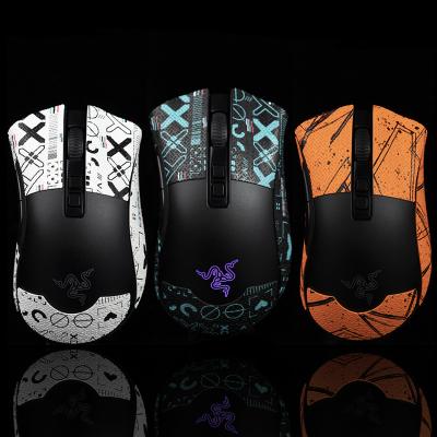 China Handmade BTL Game Mouse Grip Tape Skate Sticker Non Slip Lizard Skin Suck Sweat For DeathAdder V2 PRO Radio Without Mouse for sale