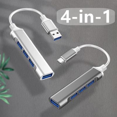 China Type C USB C HUB High Speed ​​4 Multi Left Splitter Adapter OTG For 15 Air HUB Desktop Phone Computer Tablet Pro Accessories for sale