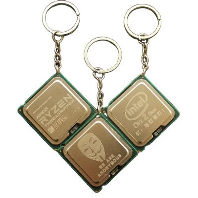 China Other Laser Engraving CPU Key Chain DIY Solid Color Pattern Customized Personalized Keychains For Science Geek Ornament Gift for sale