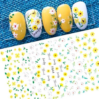 China Brand New Festival Holiday Finger Decoration Oosi De Wholesale Flowers Self Adhesive Nail Art Sticker Multi Green Leaf Sticker For Manicure Supplies for sale