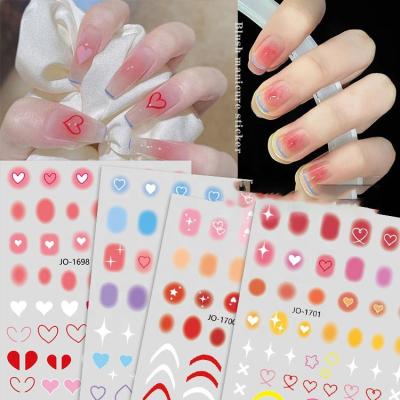 China Self Adhesive Nail Art Decal Festival Holiday Finger Decoration Oosi De Heart Sticker Beautiful DIY Pink Glossy Design Brand New For DIY Accessories for sale