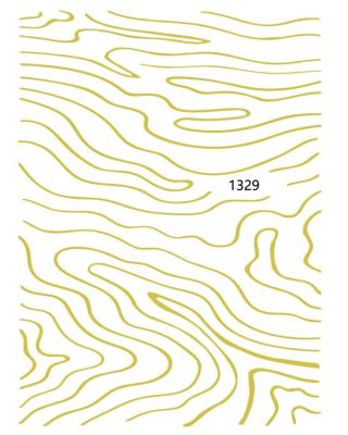 China Golden Line Decoration Oosi De Irregular Design Finger Art Festival Holiday Decorative Wave DIY Nail Decal Self Adhesive Nail Stickers for sale