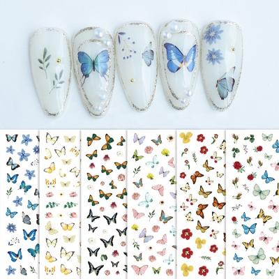 China Nail Art Decoration Oosi De Colorful Design Women Finger Decoration Flowers Butterfly Stickers Festival Holiday Finger Nail For Nail Supplies for sale