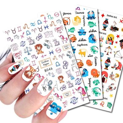 China Festival Holiday Finger Decoration Oosi De Factory Sale Cheap Fashion New 12 Constellations Nail Art Stickers For Nail Salon Signs 2021 DIY for sale